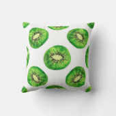 vintage Seamless pattern kiwi illustration hand dr クッション (裏面)