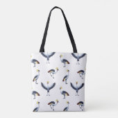 Vintage seamless pattern with crowned crane birds. トートバッグ (裏面)
