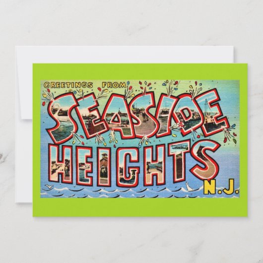 Vintage Seaside Heights NJ 5x7 Big Postcard (正面)