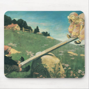 Vintage See Saw Margery Daw, Jessie Willcox Smith マウスパッド