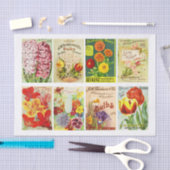 Vintage Seed Packet Collection Decoupage Collage 薄葉紙 (クラフト)