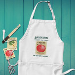 Vintage Seed Packet Garden Slogan Long Apron スタンダードエプロン<br><div class="desc">Personalize this garden themed apron with your own text. Printed with colorful image of a vintage vegetable seed packet and humorous text quote   "Gardening is cheaper than therapy – and you get tomatoes." See other coordinating items in this collection.</div>