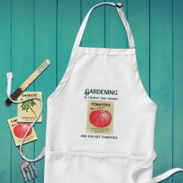 Vintage Seed Packet Garden Slogan Long Apron スタンダードエプロン