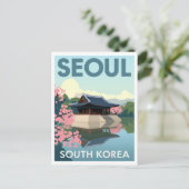 Vintage Seoul Palace and Blossoms ポストカード (スタンド正面)