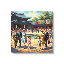 Vintage Seoul Palace Courtyard Canvas Art