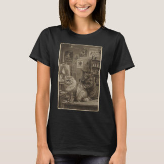 Vintage Sepia Cat Tattoo Artist – Funny Victorian Tシャツ