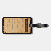 Vintage Sepia Distressed Adventure Travel ラゲッジタグ (裏面横)