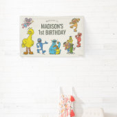 Vintage Sesame Street Characters Birthday Banner 横断幕 (インサイチュ)