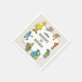 Vintage Sesame Street Characters Birthday Napkins スタンダードカクテルナプキン (角)