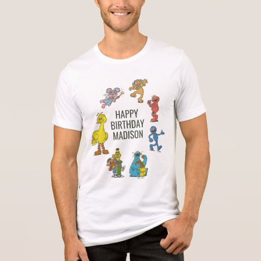 Vintage Sesame Street Characters Birthday Tri-Blen トライブレンドＴシャツ (正面)