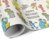 Vintage Sesame Street Characters Birthday Wrapping ラッピングペーパー (ロールコーナー)