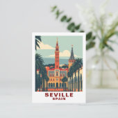 Vintage Seville, Spain Cathedral Travel ポストカード (スタンド正面)