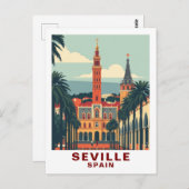 Vintage Seville, Spain Cathedral Travel ポストカード (正面/裏面)