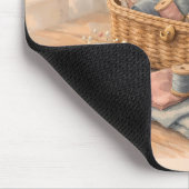 Vintage Sewing Basket Cottagecore Pastel マウスパッド (コーナー)