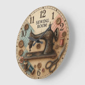 Vintage sewing machine  ラージ壁時計 (傾斜)
