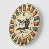 Vintage Sewing Machine ラージ壁時計 (傾斜)