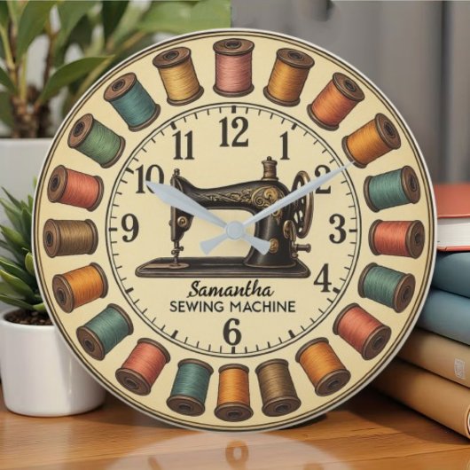 Vintage Sewing Machine ラージ壁時計