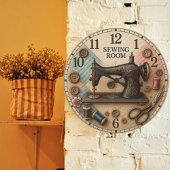 Vintage sewing machine  ラージ壁時計