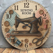 Vintage sewing machine  ラージ壁時計