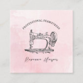 Vintage Sewing Machine Clothing Alterations スクエア名刺 (正面)