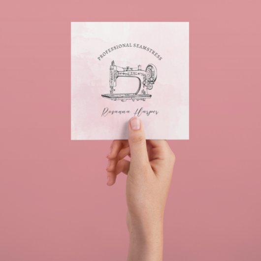 Vintage Sewing Machine Clothing Alterations スクエア名刺