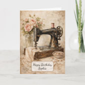 Vintage Sewing Machine Roses カード (正面)