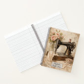 Vintage Sewing Machine Roses ノートブック (内部)