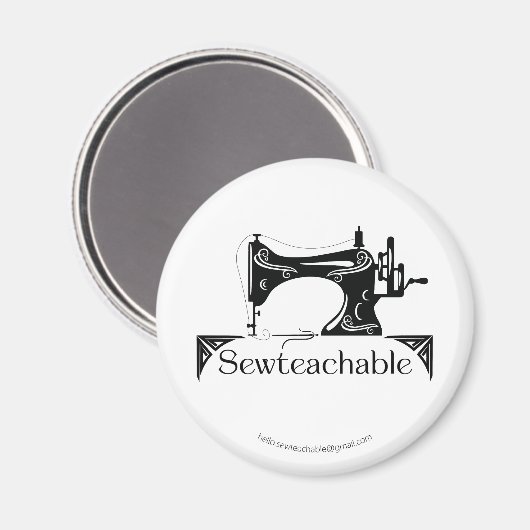 Vintage Sewing Machine, Sewteachable マグネット (正面/裏面)
