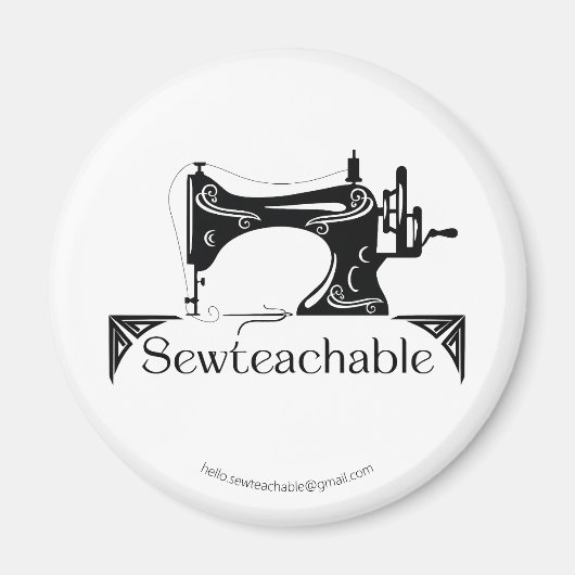 Vintage Sewing Machine, Sewteachable マグネット (正面)