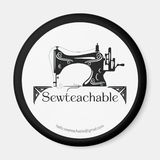 Vintage Sewing Machine, Sewteachable マグネット (正面)