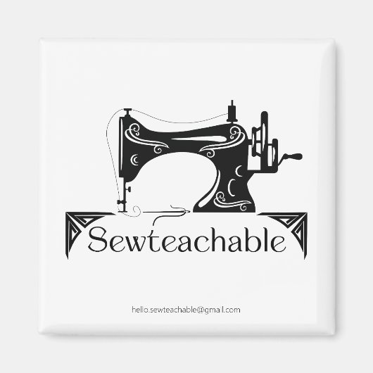 Vintage Sewing Machine, Sewteachable  マグネット (正面)