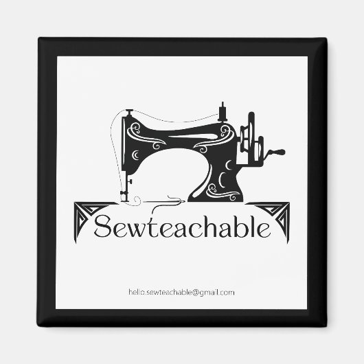 Vintage Sewing Machine, Sewteachable マグネット (正面)