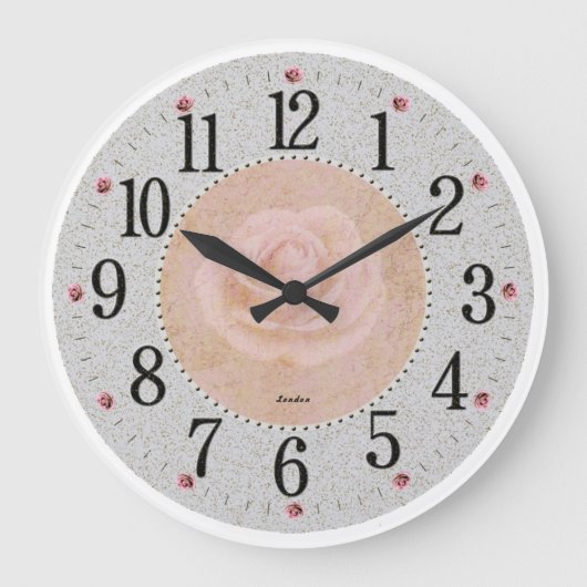 Vintage Shabby Chic Antique ラージ壁時計 (正面)