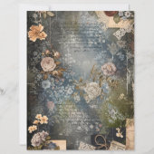 Vintage Shabby Chic Flora Ephemera Scrapbook Paper (正面)