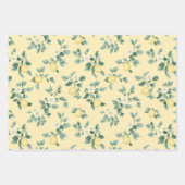 Vintage Shabby Chic Lemon Blossom Wrapping Paper ラッピングペーパーシート (正面2)