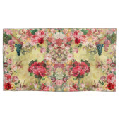 Vintage shabby chic roses and vase yellow 枕カバー (正面)