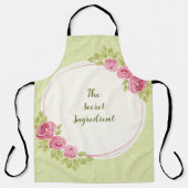 Vintage Shabby Chic Roses Frame エプロン (正面)
