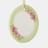 Vintage Shabby Chic Roses Frame セラミックオーナメント (右)