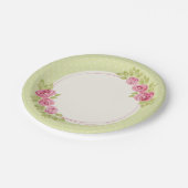 Vintage Shabby Chic Roses Frame Paper Plate ペーパープレート (アングル)