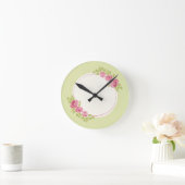 Vintage Shabby Chic Roses Frame Wall Clock ラウンド壁時計 (ホーム)