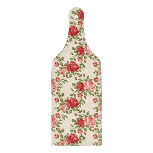 Vintage Shabby Chic Roses Pattern カッティングボード (正面)