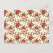 Vintage Shabby Chic Roses Pattern ポストカード (正面)