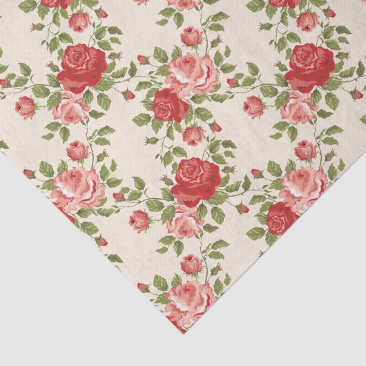 Vintage Shabby Chic Roses Pattern 薄葉紙 (詳細)