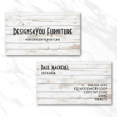 Vintage Shabby White Wood 名刺