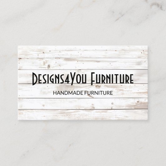 Vintage Shabby White Wood 名刺 (正面)