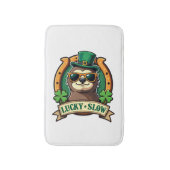 Vintage Shamrock Sloth Lucky Clover Graphic 2 バスマット (正面縦)