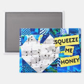Vintage Sheet Music Heart Quilt Collage マグネット (正面/裏面)