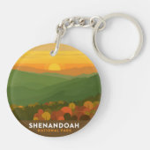 Vintage Shenandoah National Park Fall Sunset キーホルダー (裏面)