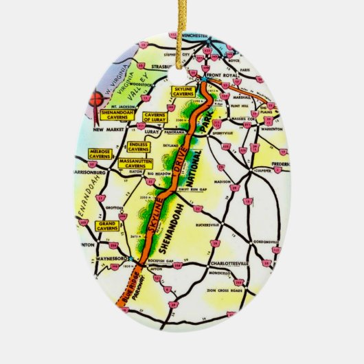 Vintage Shenandoah Park VA Postcard Ornament セラミックオーナメント (正面)