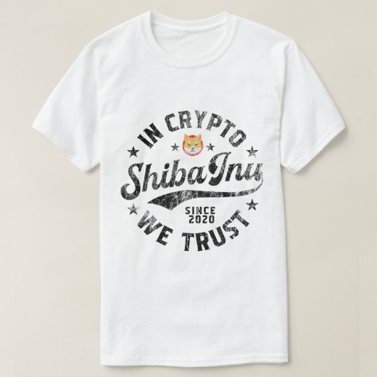 Vintage Shiba Inu Crypto Design Tシャツ (デザイン正面)